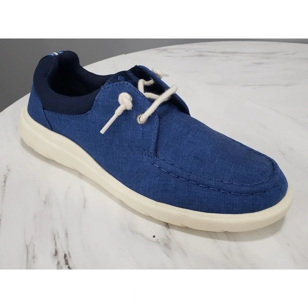 NEW 8.5 SLIP ON‎ Sperry Top Sider Boat Shoes Mens Eye Lace Up Blue STS24084